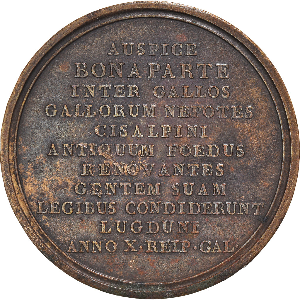 France, Medal, Napoleon Bonaparte, Constitution of the Cisalpine Republic, 1802