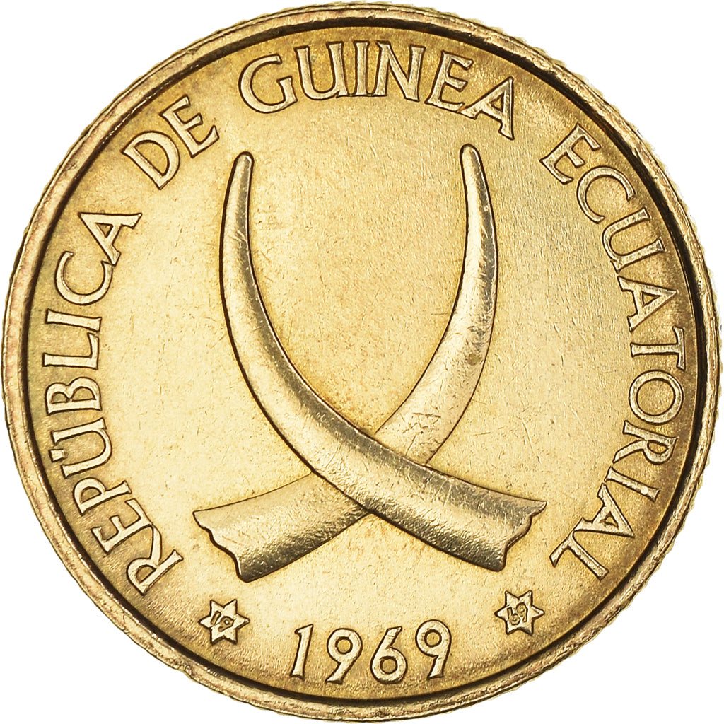 Coin, Equatorial Guinea, Peseta, 1969, MS(63), Aluminum-Bronze, KM:1