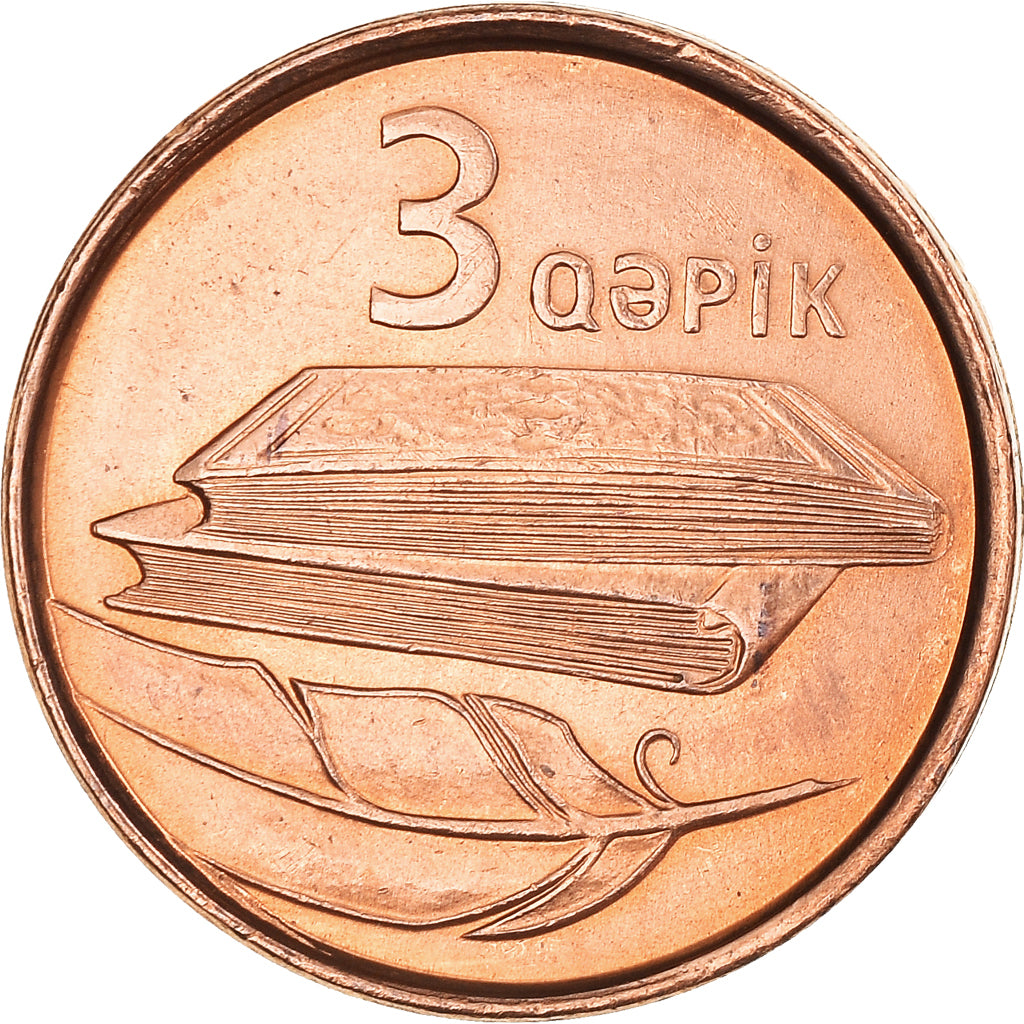 Coin, Azerbaijan, 3 Qapik, Undated (2006), AU(55-58), Copper Plated Steel, KM:40