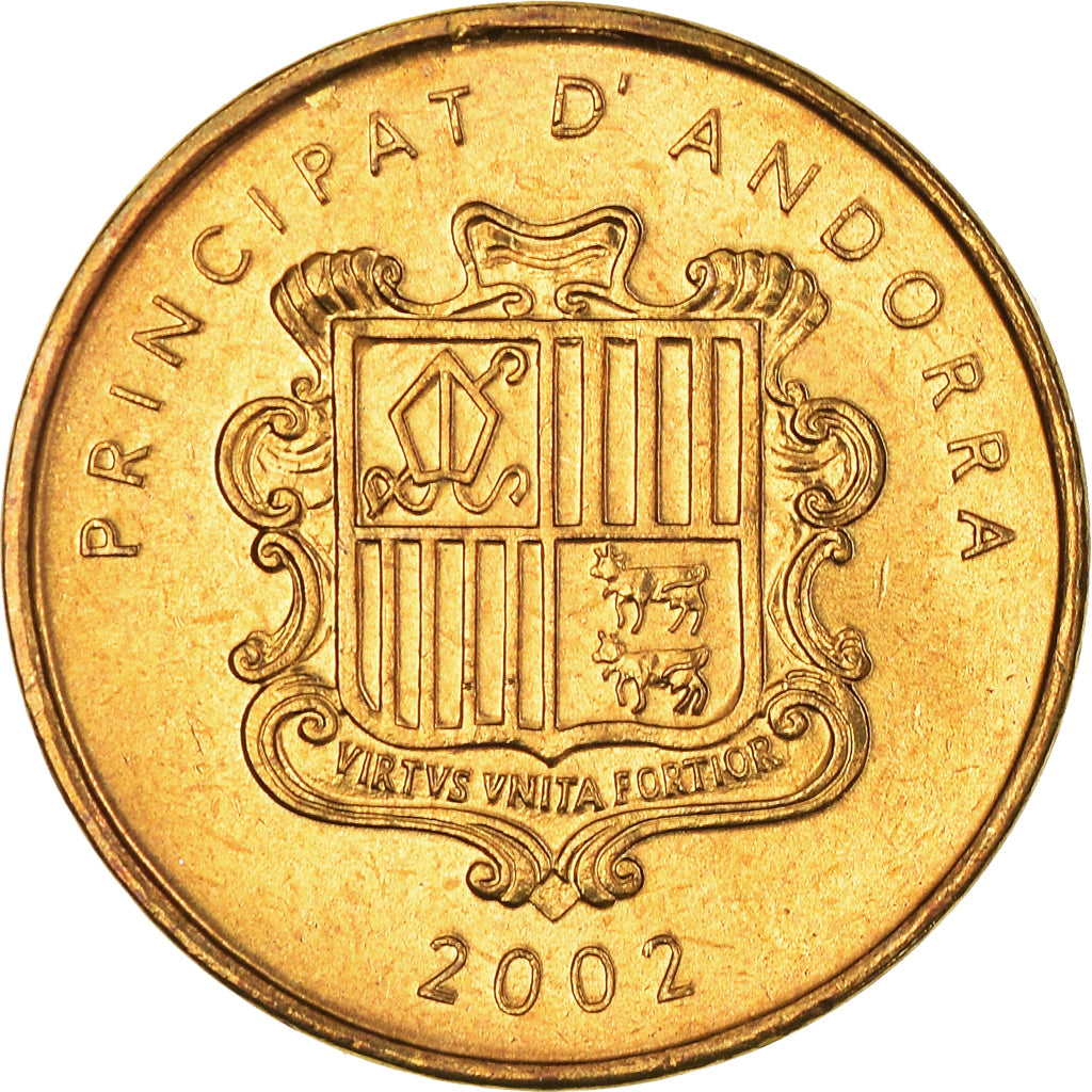 Moneta, Andorra, 2 Centims, 2002, MS(64), Mosiądz, KM:179