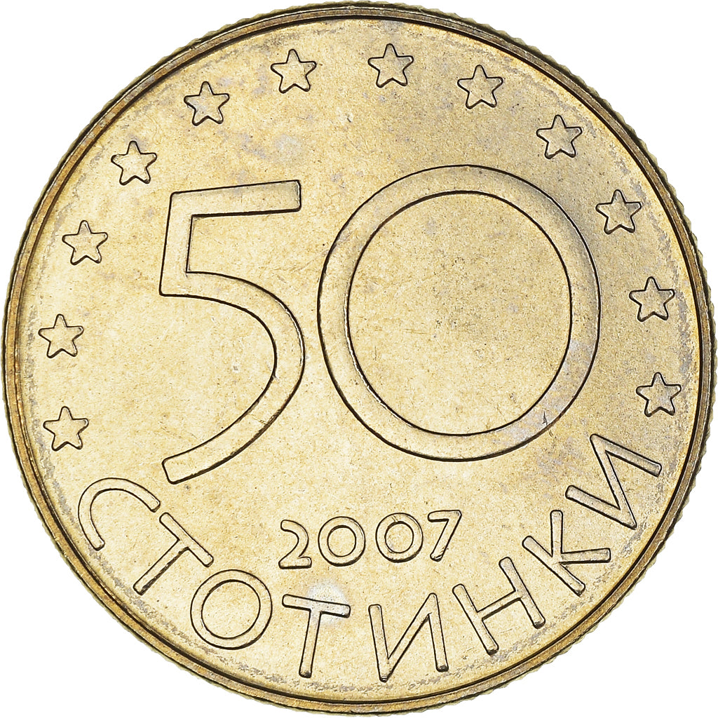 Coin, Bulgaria, 50 Stotinki, 2007, Sofia, MS(63), Copper-Nickel-Zinc, KM:291