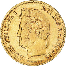 Munten, Frankrijk, Louis-Philippe, 40 Francs, 1833, Paris, FR+, Goud, KM:747.1