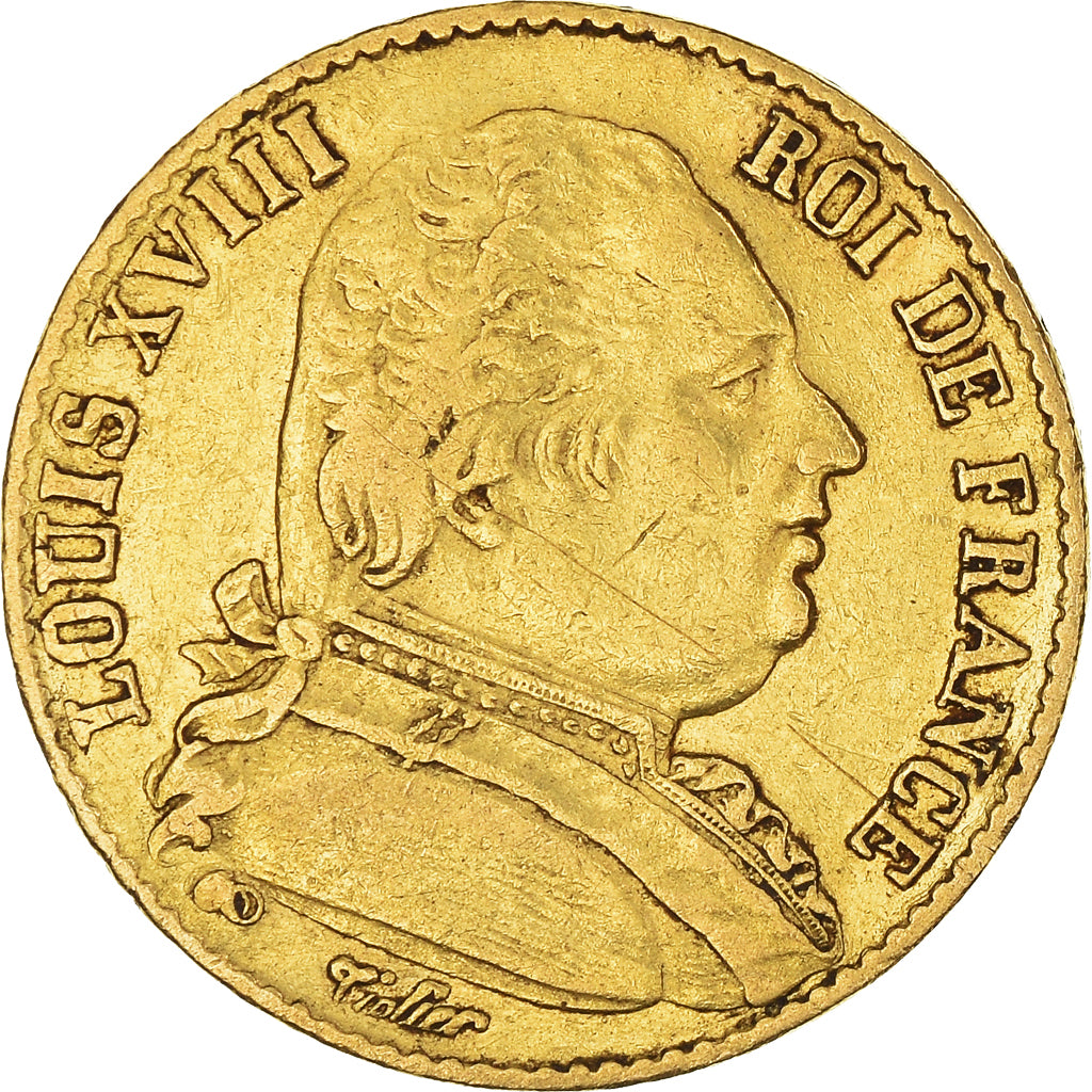 Münze, Frankreich, Louis XVIII, Louis XVIII, 20 Francs, 1814, Paris, SS, Gold