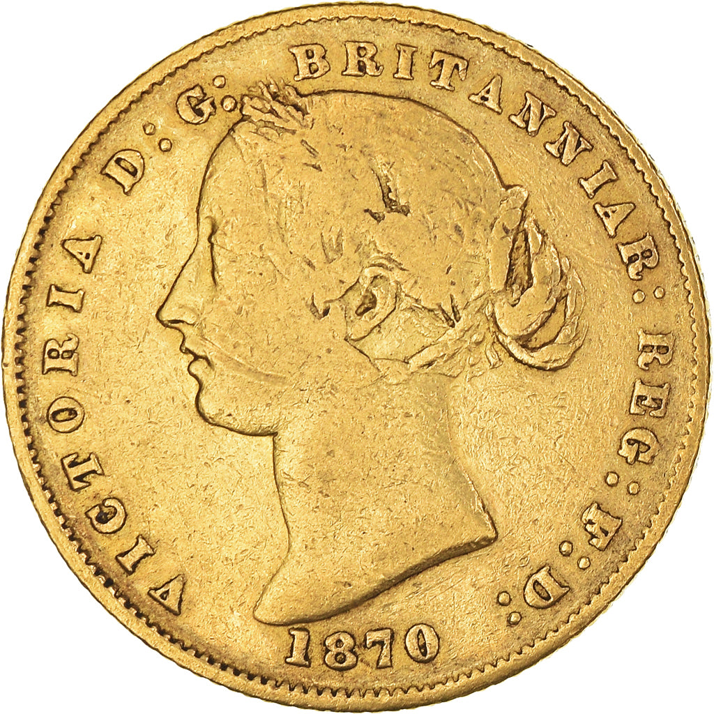 Moneda, Australia, Victoria, Sovereign, 1870, Sydney, BC+, Oro, KM:4