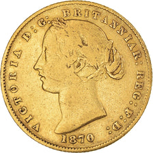 Moneda, Australia, Victoria, Sovereign, 1870, Sydney, BC+, Oro, KM:4