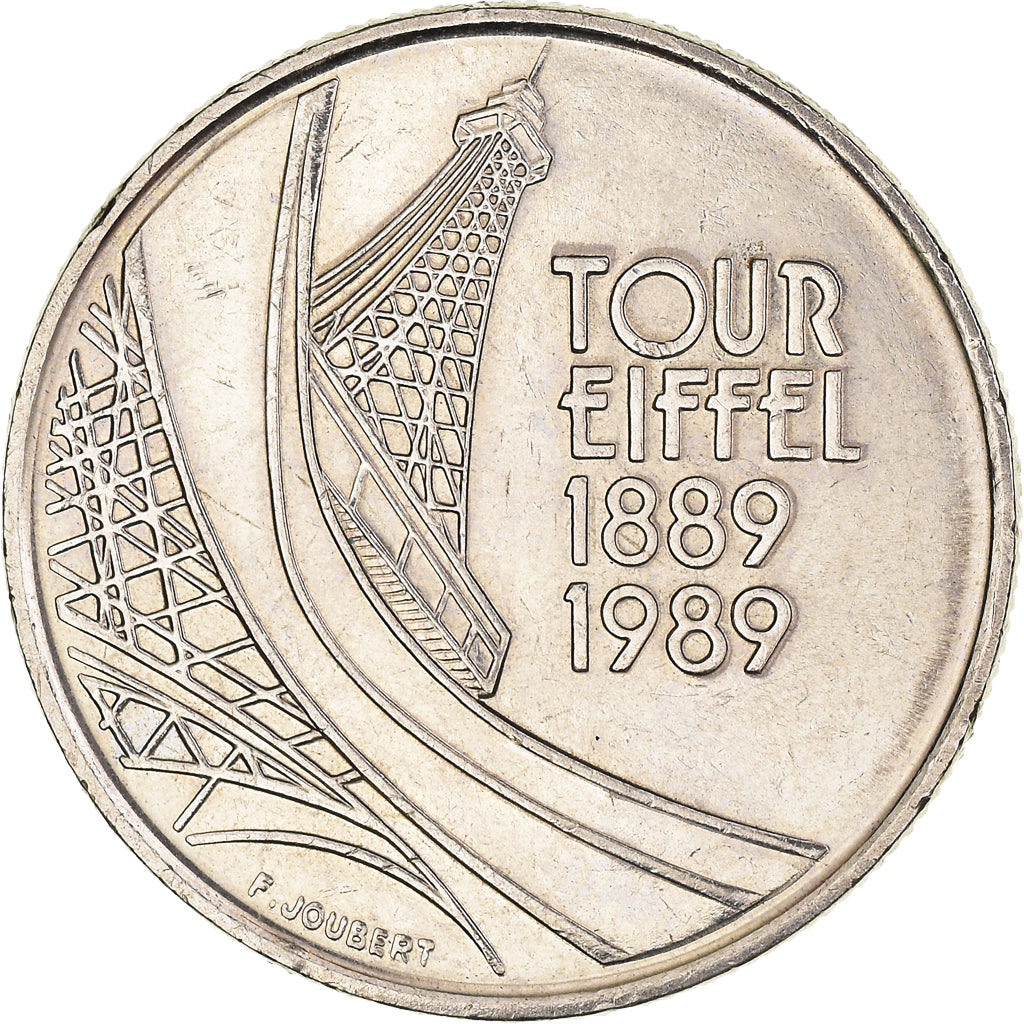 Münze, Frankreich, Tour Eiffel, 5 Francs, 1989, Paris, SS+, Nickel, KM:968