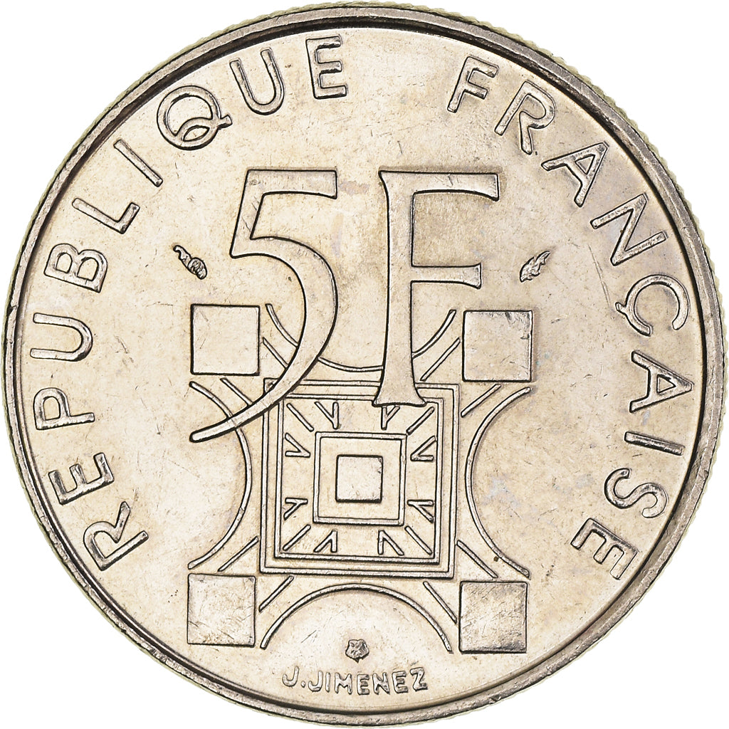Münze, Frankreich, Tour Eiffel, 5 Francs, 1989, Paris, SS+, Nickel, KM:968
