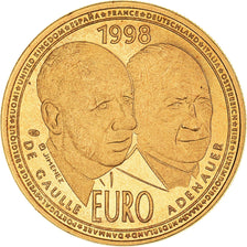 France, Medal, 10 Euro, De Gaulle-Adenauer, Politics, Society, War, 1998