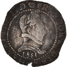 Munten, Frankrijk, Franc au Col Plat, 1581, Bayonne, Henri III, FR, Zilver