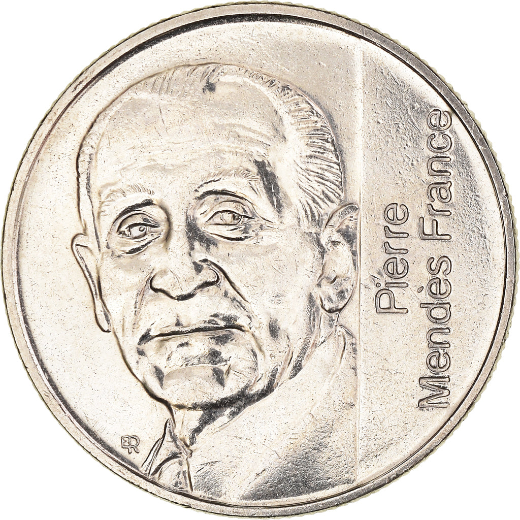 Coin, France, Mendès France, 5 Francs, 1992, Paris, AU(55-58), Nickel, KM:1006