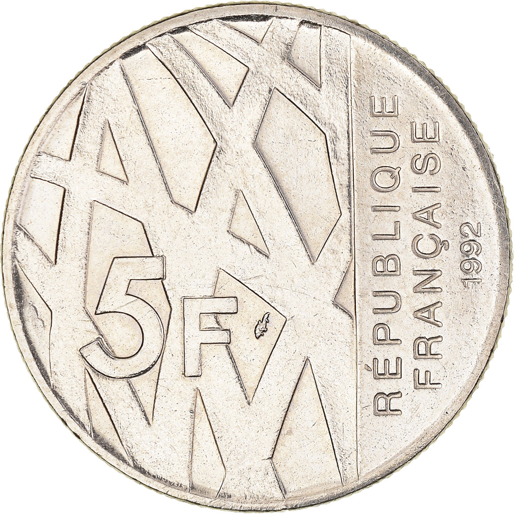 Coin, France, Mendès France, 5 Francs, 1992, Paris, AU(55-58), Nickel, KM:1006