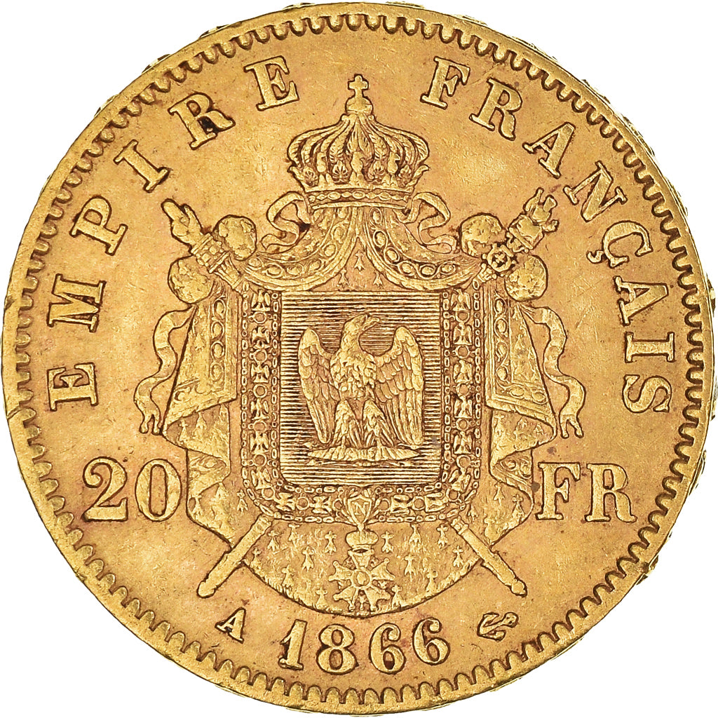 Monnaie, France, Napoleon III, 20 Francs, 1866, Paris, TTB+, Or, Gadoury:1062
