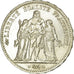 Coin, France, Hercule, 5 Francs, 1876, Paris, MS(60-62), Silver, Gadoury:745a