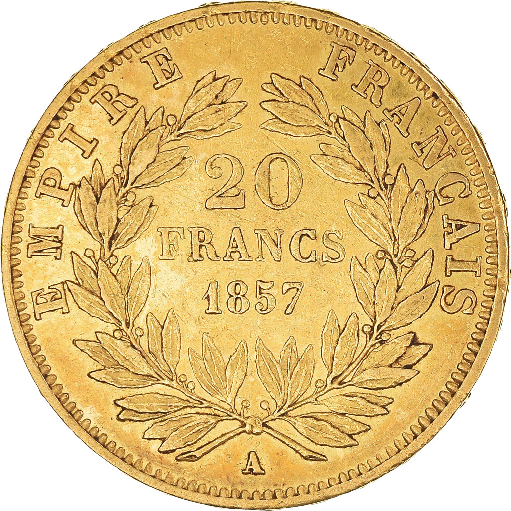 Monnaie, France, Napoleon III, 20 Francs, 1857, Paris, TTB+, Or, Gadoury:1061