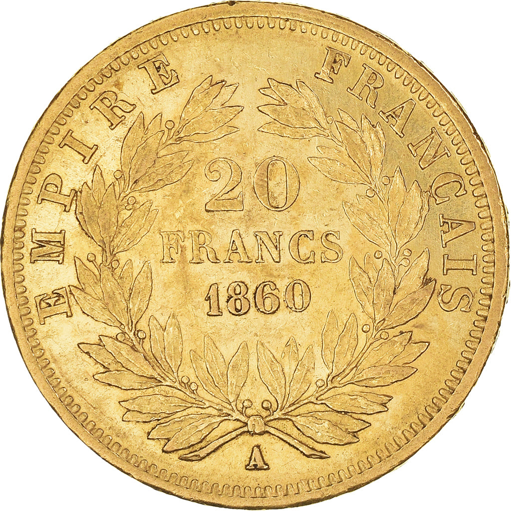 Monnaie, France, Napoleon III, 20 Francs, 1860, Paris, TTB+, Or, Gadoury:1061