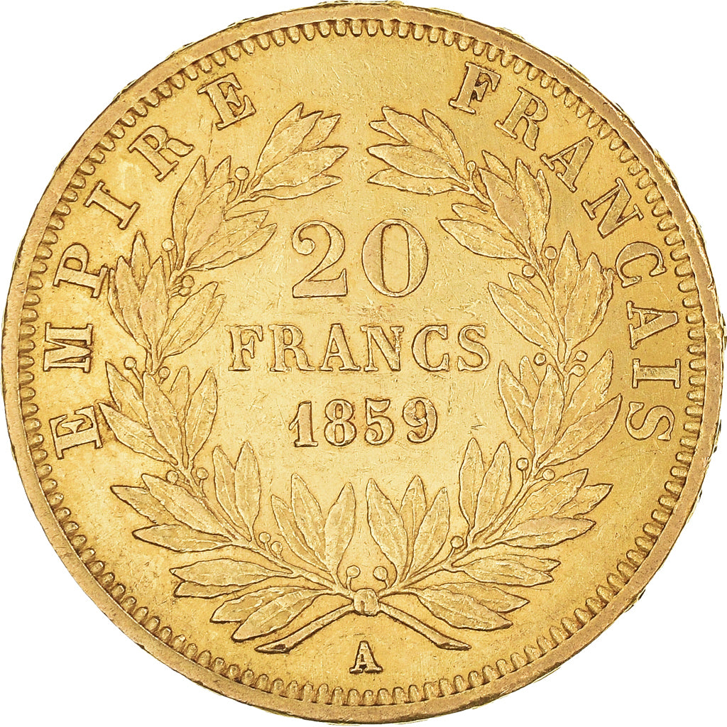 Monnaie, France, Napoleon III, 20 Francs, 1859, Paris, TTB+, Or, Gadoury:1061