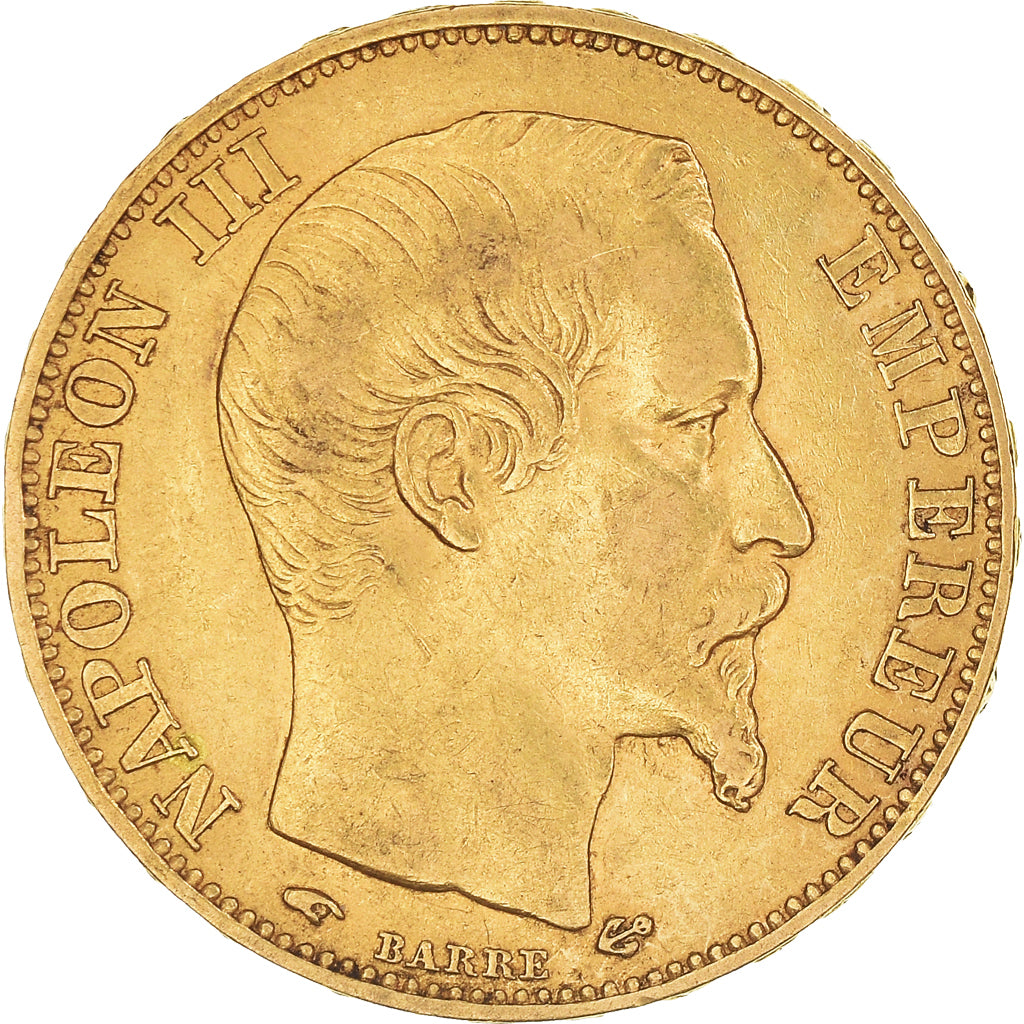Moeda, França, Napoleon III, Napoléon III, 20 Francs, 1855, Paris, AU(50-53)