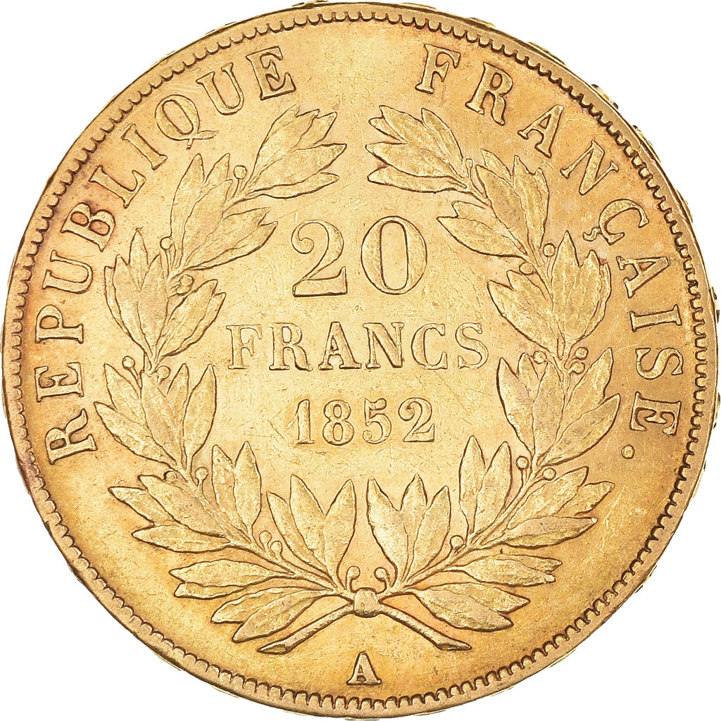 Coin, France, Napoleon III, Napoléon III, 20 Francs, 1852, Paris, AU(50-53)