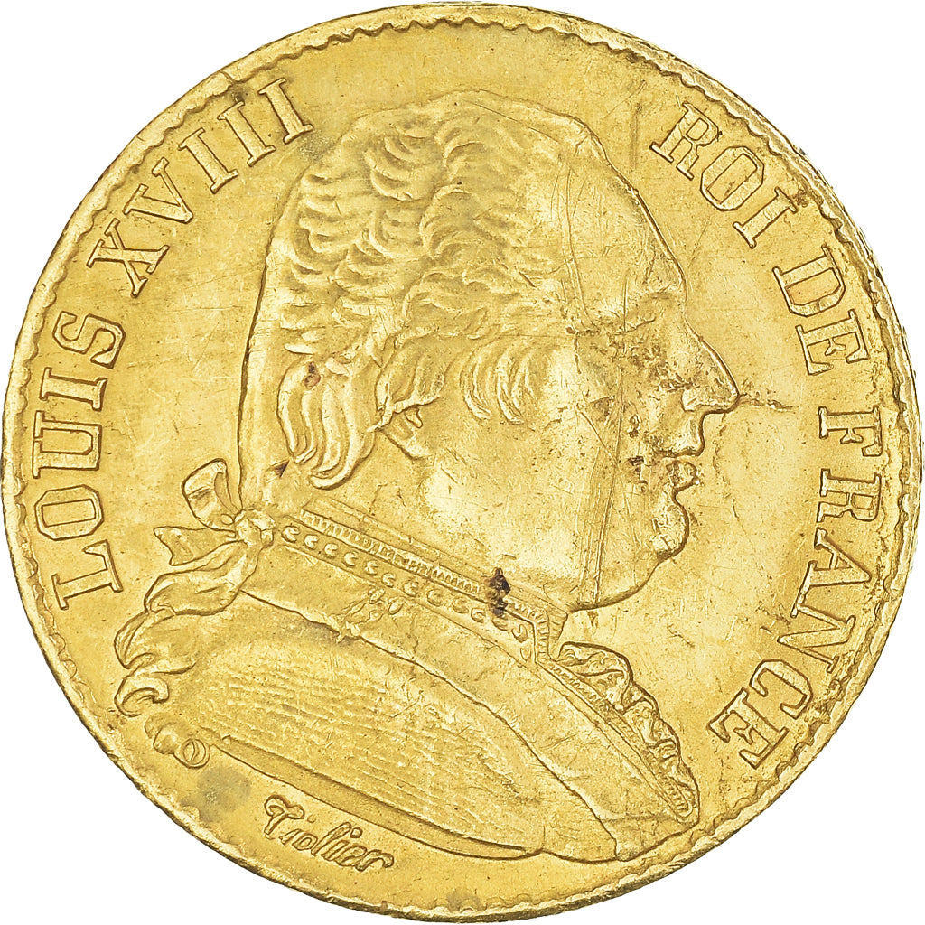 Coin, France, Louis XVIII, Louis XVIII, 20 Francs, 1815, Paris, VF(20-25), Gold