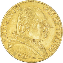Coin, France, Louis XVIII, Louis XVIII, 20 Francs, 1815, Paris, VF(20-25), Gold