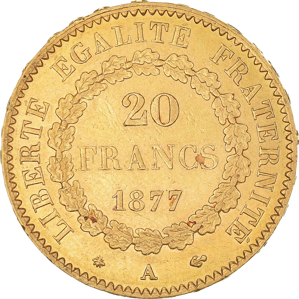 Monnaie, France, Génie, 20 Francs, 1877, Paris, TTB+, Or, Gadoury:1063, KM:825