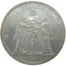 FRANCE, Hercule, 5 Francs, 1873, Paris, AU(55-58), Silver, Gadoury #745a, 25.00