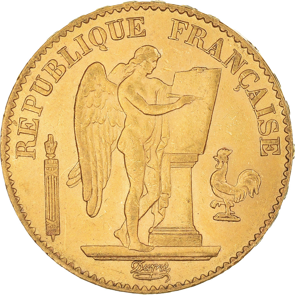 Moeda, França, Génie, 20 Francs, 1879, Paris, AU(50-53), Dourado, KM:825