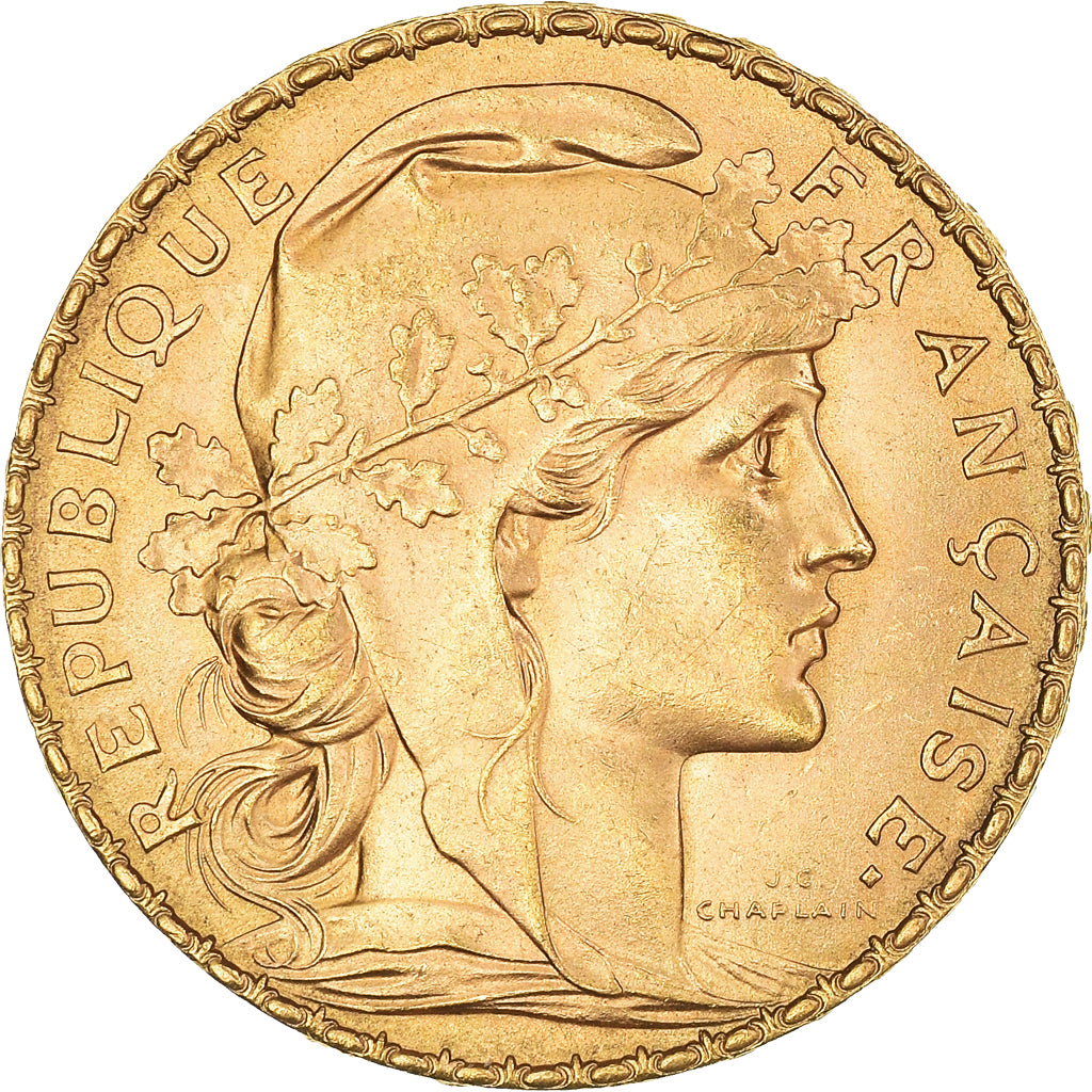 Munten, Frankrijk, Marianne, 20 Francs, 1913, Paris, Coq, PR, Goud, KM:857