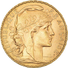 Munten, Frankrijk, Marianne, 20 Francs, 1913, Paris, Coq, PR, Goud, KM:857