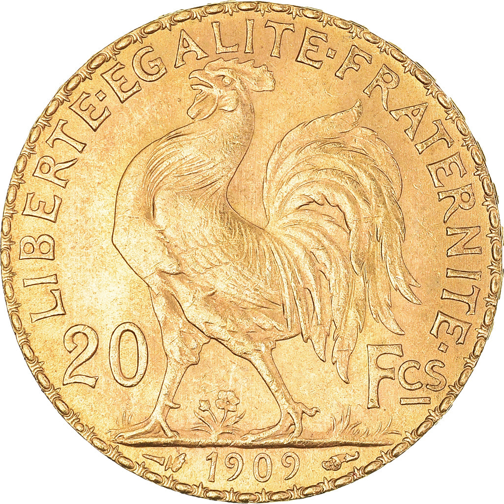 Monnaie, France, Marianne, 20 Francs, 1909, Paris, Coq, SPL, Or, Gadoury:1064a