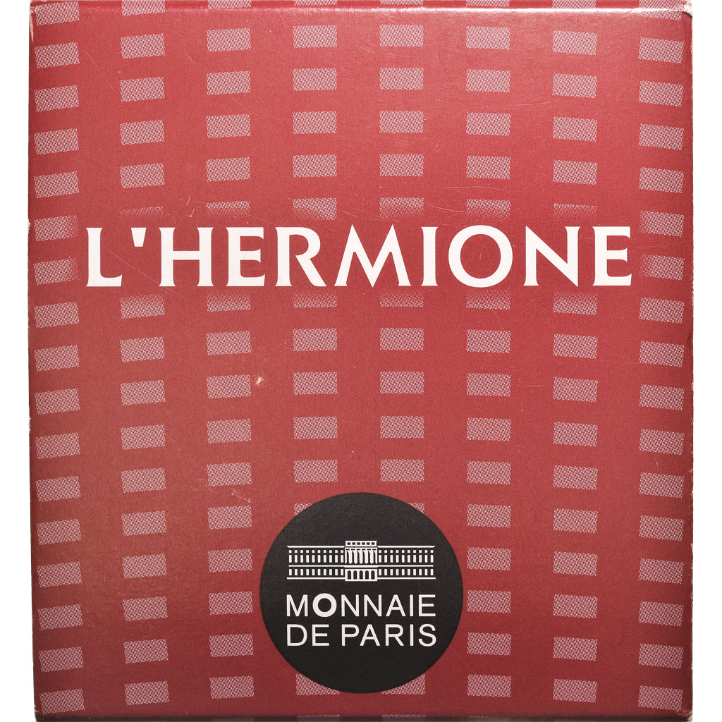 Moeda, França, L'Hermione, 50 Euro, 2012, Paris, Proof / BE, MS(65-70), Dourado