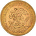 Moneda, México, 20 Pesos, 1919, Mexico City, MBC+, Oro, KM:478