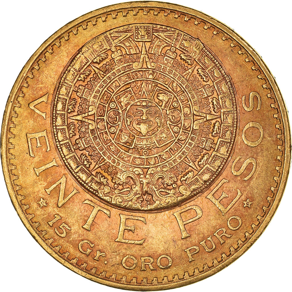 Moneda, México, 20 Pesos, 1919, Mexico City, MBC+, Oro, KM:478