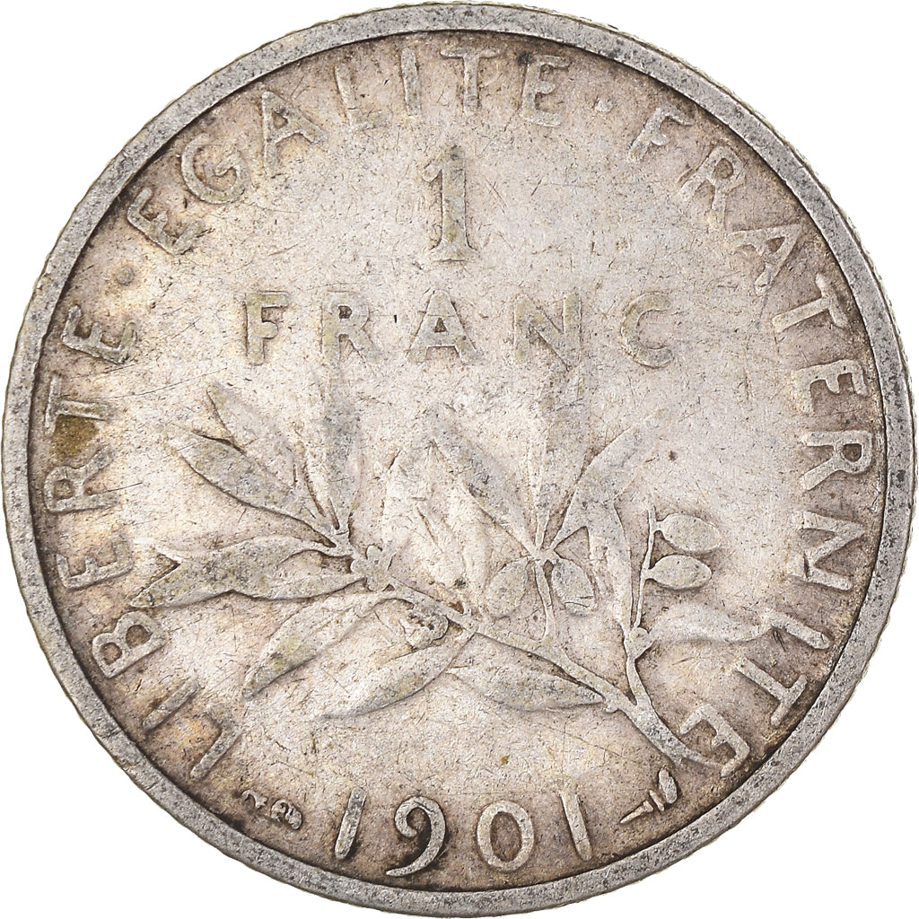 Coin, France, Semeuse, Franc, 1901, Paris, 1 Franc, VF(20-25), Silver, KM:844.1