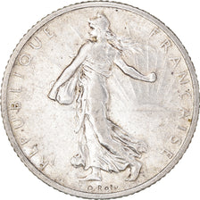 Munten, Frankrijk, Semeuse, Franc, 1912, Paris, 1 Franc, FR+, Zilver, KM:844.1