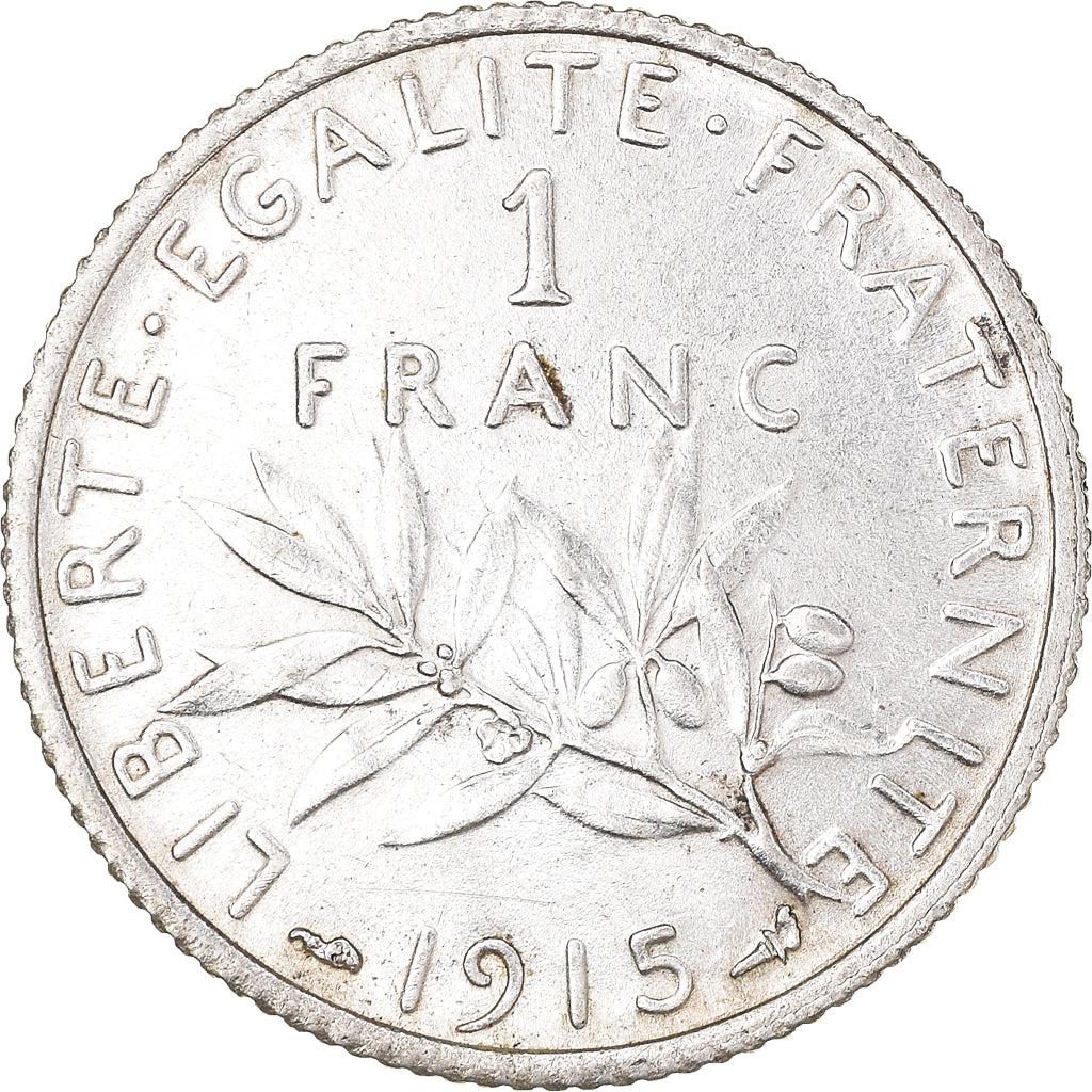 Coin, France, Semeuse, Franc, 1915, Paris, 1 Franc, EF(40-45), Silver, KM:844.1