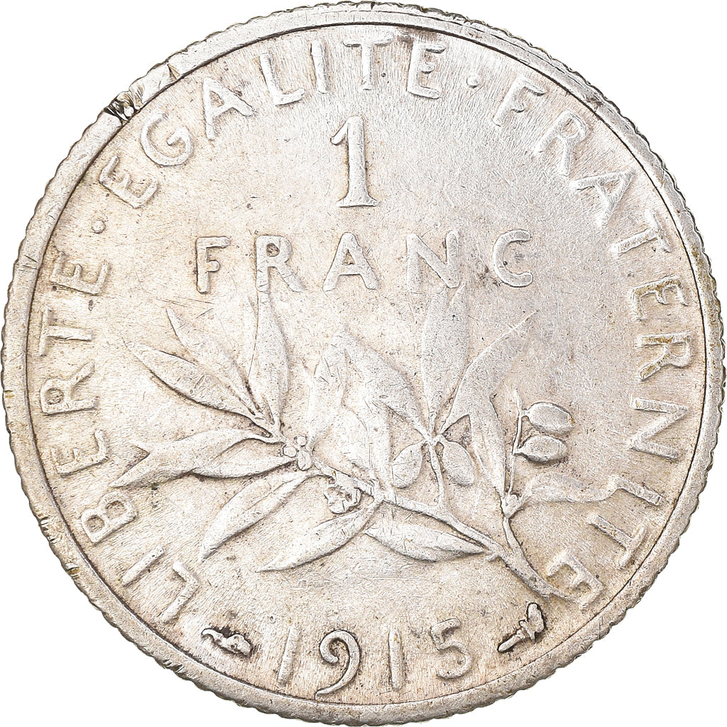 Coin, France, Semeuse, Franc, 1915, Paris, 1 Franc, EF(40-45), Silver, KM:844.1
