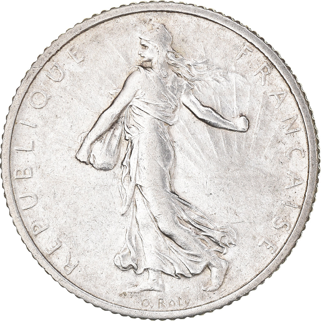 Coin, France, Semeuse, Franc, 1916, Paris, 1 Franc, AU(50-53), Silver, KM:844.1