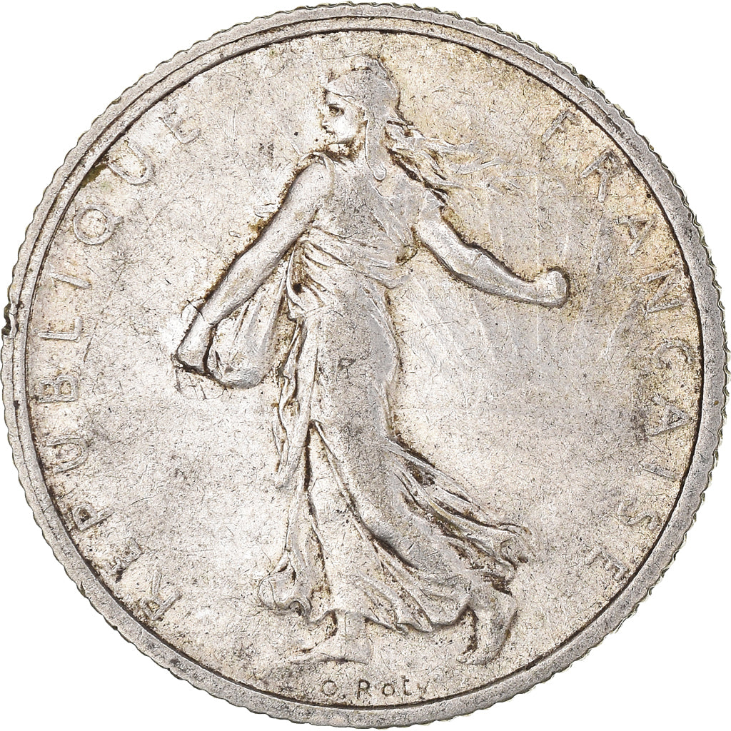 Moneda, Francia, Semeuse, Franc, 1916, Paris, 1 Franc, MBC+, Plata, KM:844.1