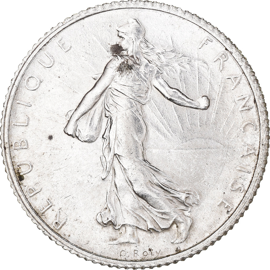 Coin, France, Semeuse, Franc, 1917, Paris, AU(50-53), Silver, KM:844.1
