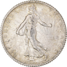 Coin, France, Semeuse, Franc, 1917, Paris, 1 Franc, AU(50-53), Silver, KM:844.1