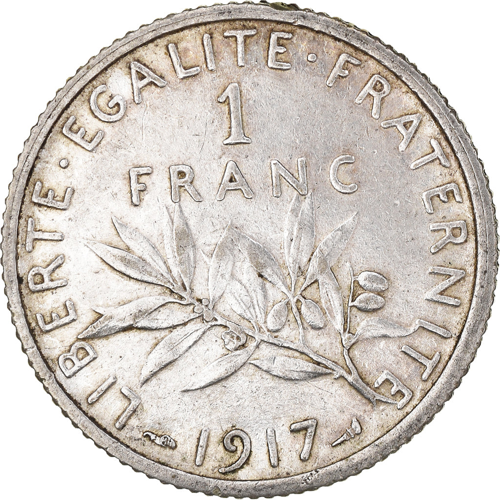 Monnaie, France, Semeuse, Franc, 1917, Paris, 1 Franc, TTB+, Argent