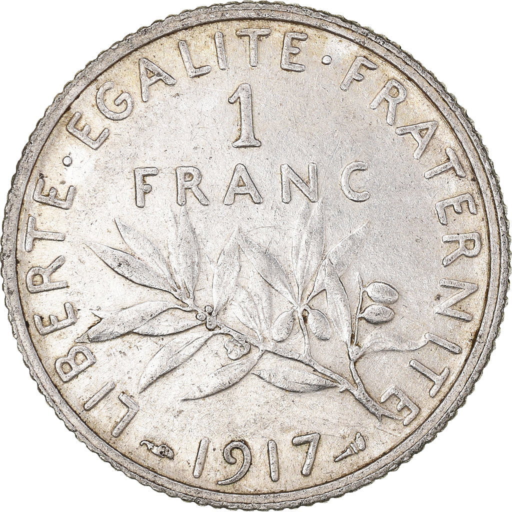 Monnaie, France, Semeuse, Franc, 1917, Paris, 1 Franc, TTB+, Argent