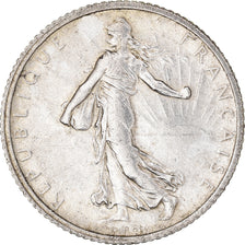 Moneta, Francia, Semeuse, Franc, 1917, Paris, 1 Franc, BB+, Argento, KM:844.1