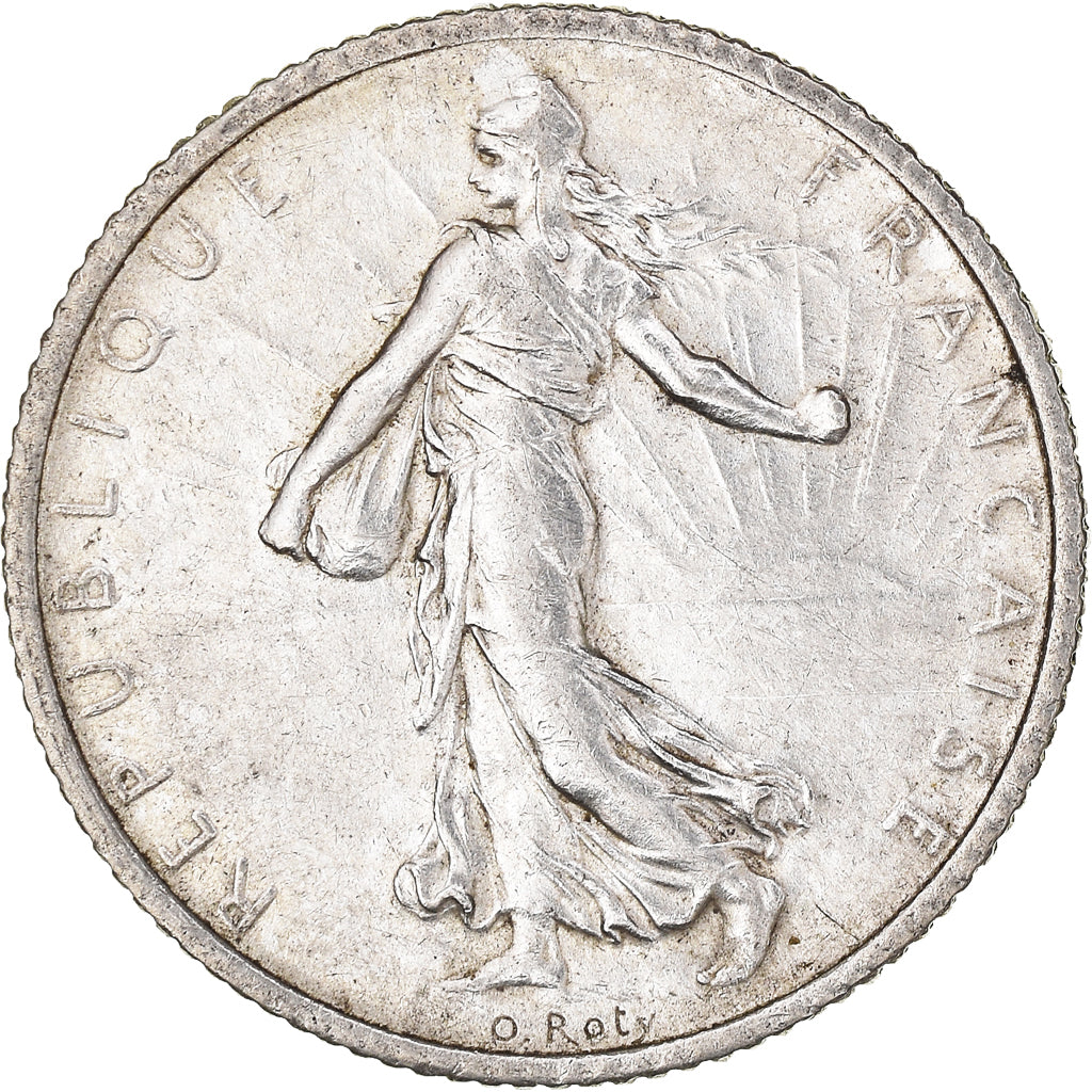 Coin, France, Semeuse, Franc, 1917, Paris, 1 Franc, AU(50-53), Silver, KM:844.1