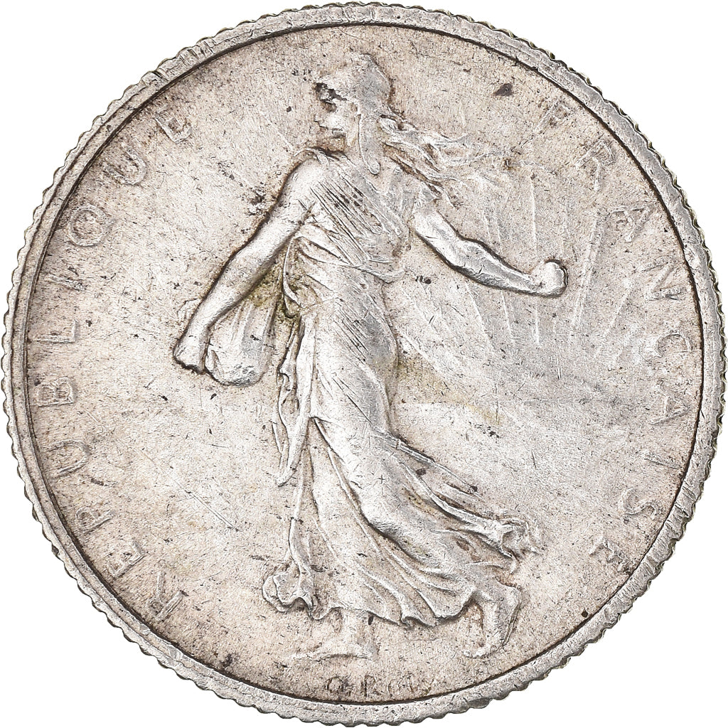 Moneta, Francia, Semeuse, Franc, 1918, Paris, 1 Franc, BB+, Argento, KM:844.1