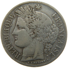 Francia, Cérès, 5 Francs, 1850, Bordeaux, MB, Argento, Gadoury:719