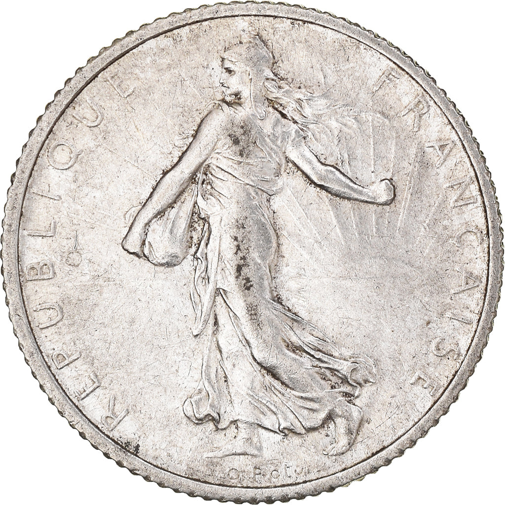 Moneda, Francia, Semeuse, Franc, 1918, Paris, 1 Franc, MBC+, Plata, KM:844.1