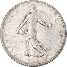 Coin, France, Semeuse, Franc, 1918, Paris, 1 Franc, AU(50-53), Silver, KM:844.1