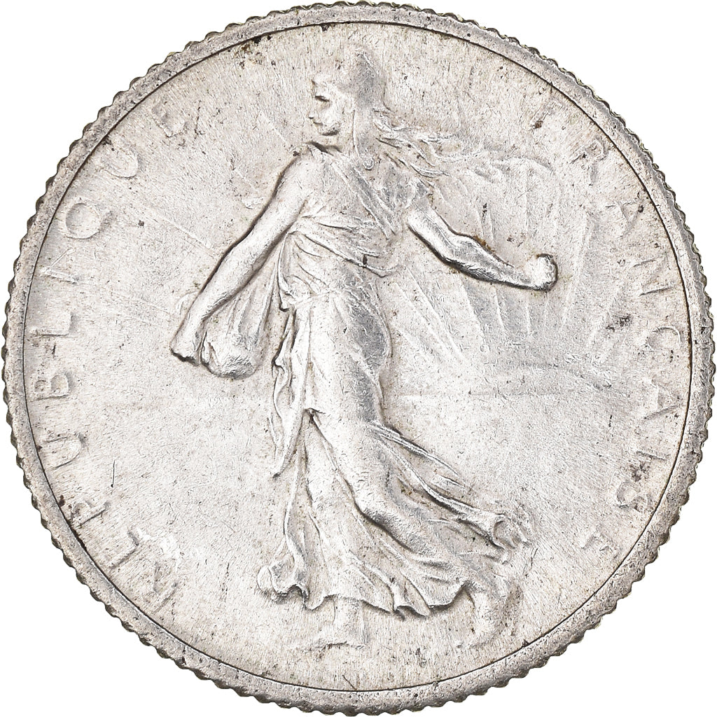 Coin, France, Semeuse, Franc, 1918, Paris, 1 Franc, AU(55-58), Silver, KM:844.1